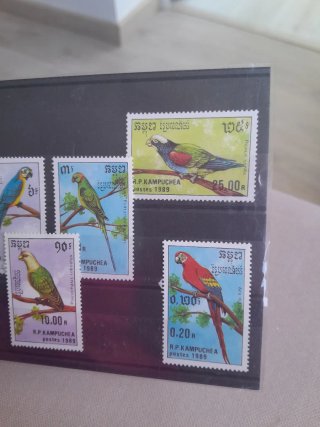 Sellos Camboya Aves 1989