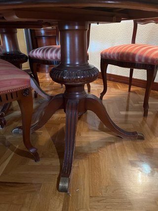 Mesa extensible madera maciza con 6 sillas