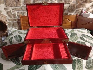 Mueble Joyero Antiguo Madera y Metal