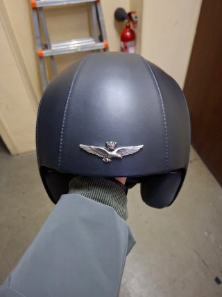 Casco Cuero Negro Aeronáutica Militare