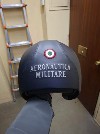Casco Cuero Negro Aeronáutica Militare