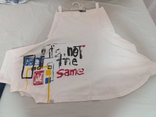 Falda Desigual Verano Blanca Talla M