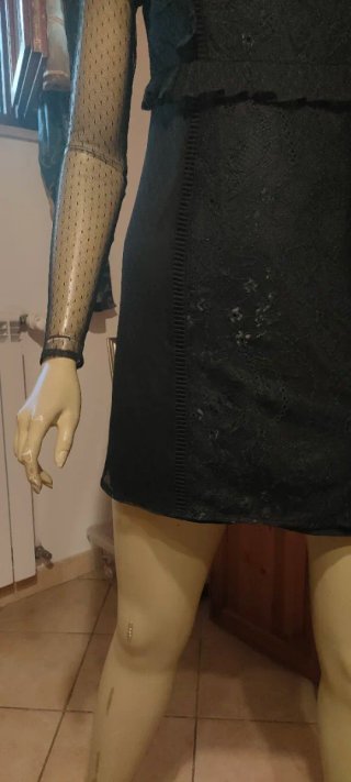 Tubino nero pizzo donna S