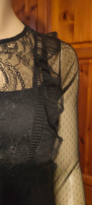 Tubino nero pizzo donna S