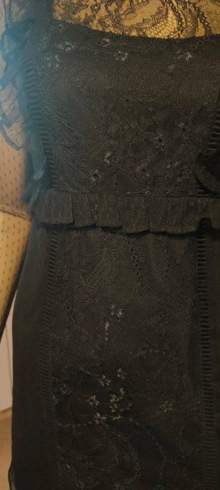Tubino nero pizzo donna S
