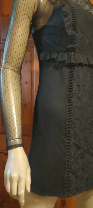 Tubino nero pizzo donna S