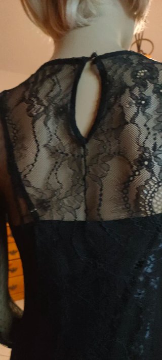 Tubino nero pizzo donna S