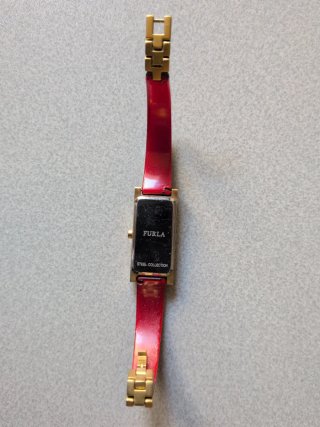 Reloj Furla Rectangular Oro Rosa Púrpura
