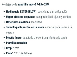 Zapatillas Inov-8 F Lite 245 Gimnasio CrossFit