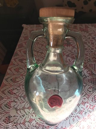 Jarra de cristal con tapón de madera