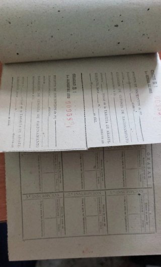 Cartilla Racionamiento 1952 Tercera Cat