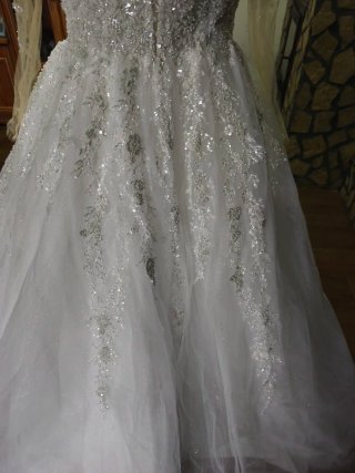 Vestido de Novia Blanco y Plateado