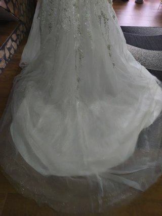 Vestido de Novia Blanco y Plateado