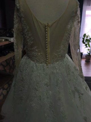 Vestido de Novia Blanco y Plateado