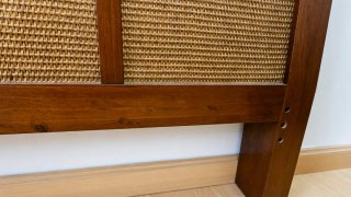 Cabecero Colonial Teca Maciza y Rattan