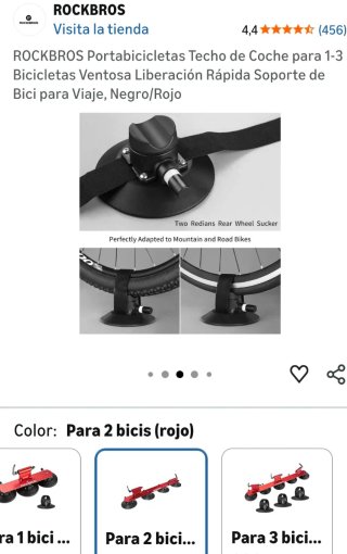 Portabicicletas Techo Coche Ventosa