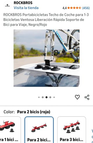 Portabicicletas Techo Coche Ventosa