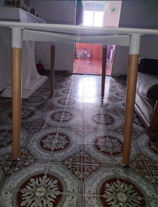 Mesa de salón madera blanca
