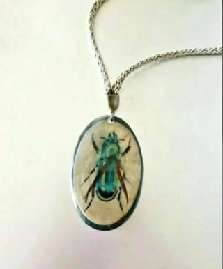 Collar con colgante de insecto