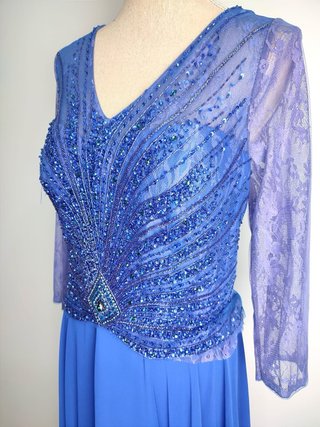 Vestido largo elegante azul talla 56