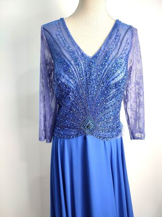 Vestido largo elegante azul talla 56