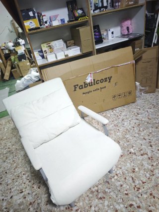 Sillón Convertible 1 Plaza Beige/Gris