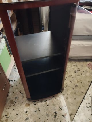 Mueble auxiliar cristal y madera