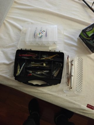 Attrezzatura completa per pesca spinning con canna e mulinello Wizard e esche