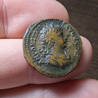 Denario de limes Caracalla "híbrido" 202 d.C.