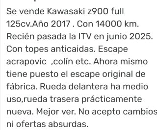 Me quiern vender y sy my bna mto Kawasaki z900