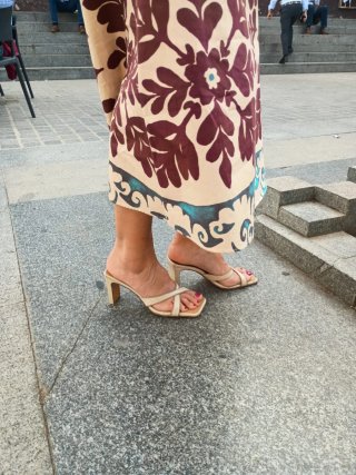 Sandalias Rosas Rojas Piel Nude Talla 38
