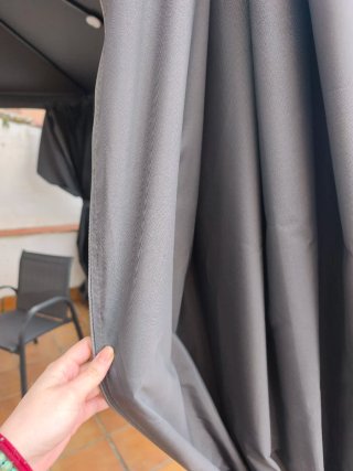 Pérgola gris de tela