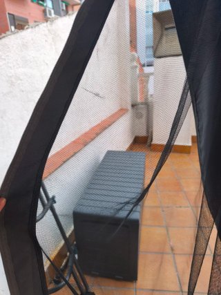 Pérgola gris de tela