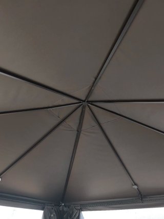 Pérgola gris de tela