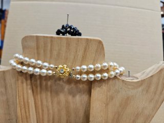 Gargantilla perlas bicolor + 2 pulseras