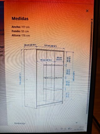 Armario 3 puertas blanco Ikea KLEPSTAD