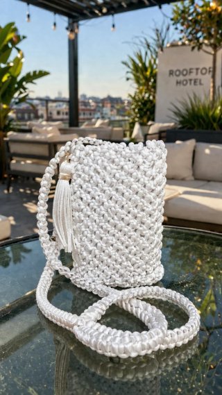 Porta telemóvel macramé com franjas ou sem.