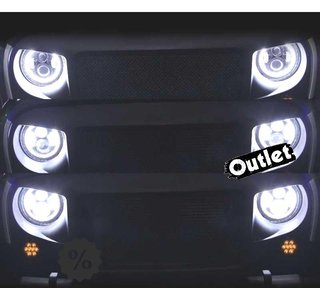 OL FAROS PARA JEEP WRANGLER 96-18 OJOS ANGEL LED NEGRO R0160
