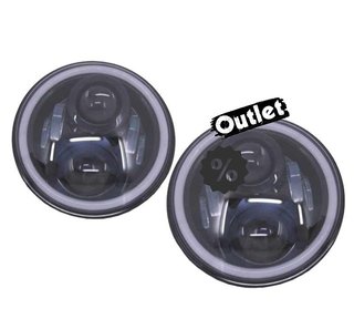 OL FAROS PARA JEEP WRANGLER 96-18 OJOS ANGEL LED NEGRO R0160