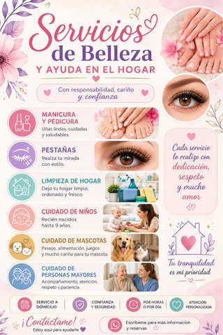 Serviciosde belleza y ayuda en el hogar