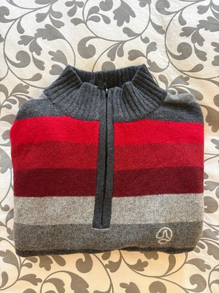 Jersey Ternua rayas gris y rojo