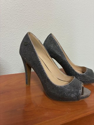 Tacones fiesta plateados talla 37
