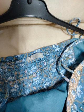 Vestido largo boho floral azul