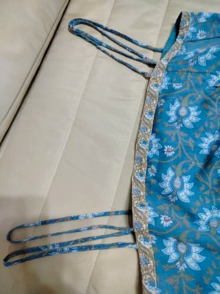 Vestido largo boho floral azul