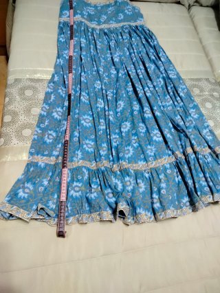 Vestido largo boho floral azul