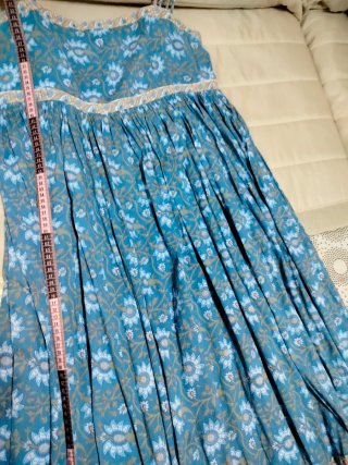 Vestido largo boho floral azul
