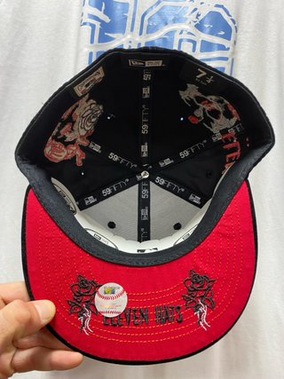 New Era 59FIFTY Cappello Rosso Nero Taglia 7 1/4