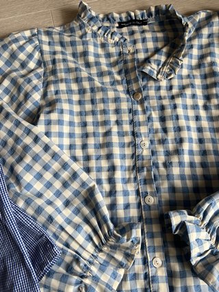 Camisas de cuadros azules y blancas