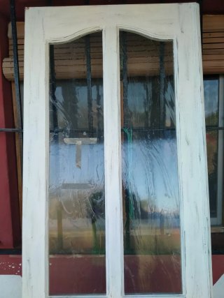 Puerta madera con cristal