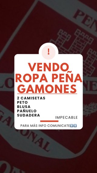 Ropa Peña Gamones: 2 Camisetas, Peto, Blusa...